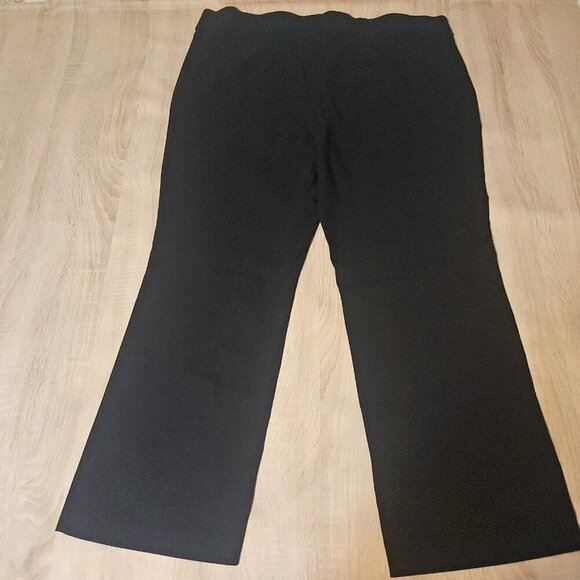 Avenue Plus Size 22 Average Black Elastic Waist Pants Office Work Stretch - Picture 2 of 7